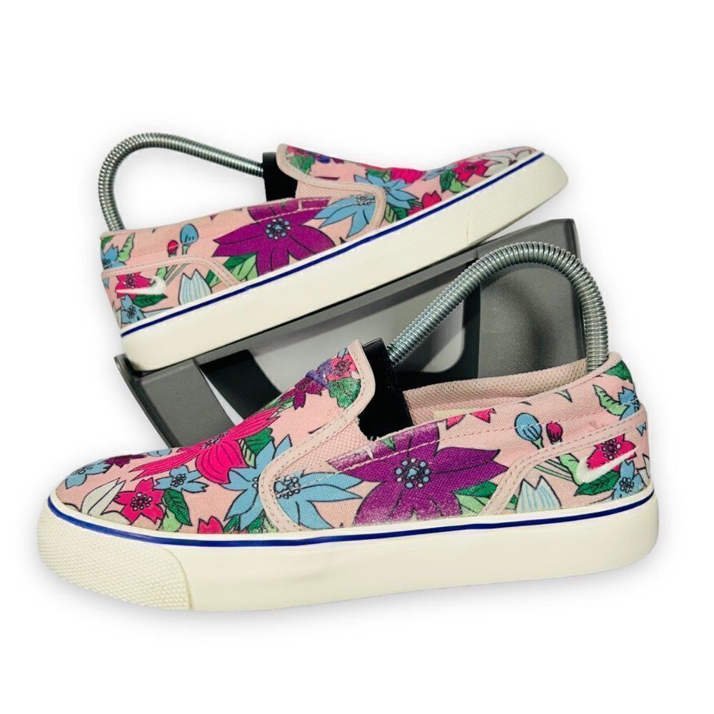 Nike Toki "Aloha Floral" Slip-on Sneakers‎ Pink / Blue 724769-605 Women's 7.5